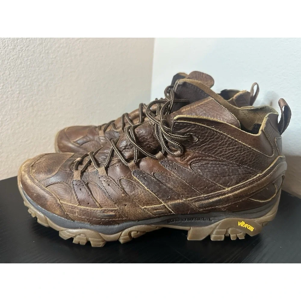 SIZE 13 - MERRELL MOAB 2 DECON SLAM LUNA MID AMBER ALE LEATHER BOOT MEN'S